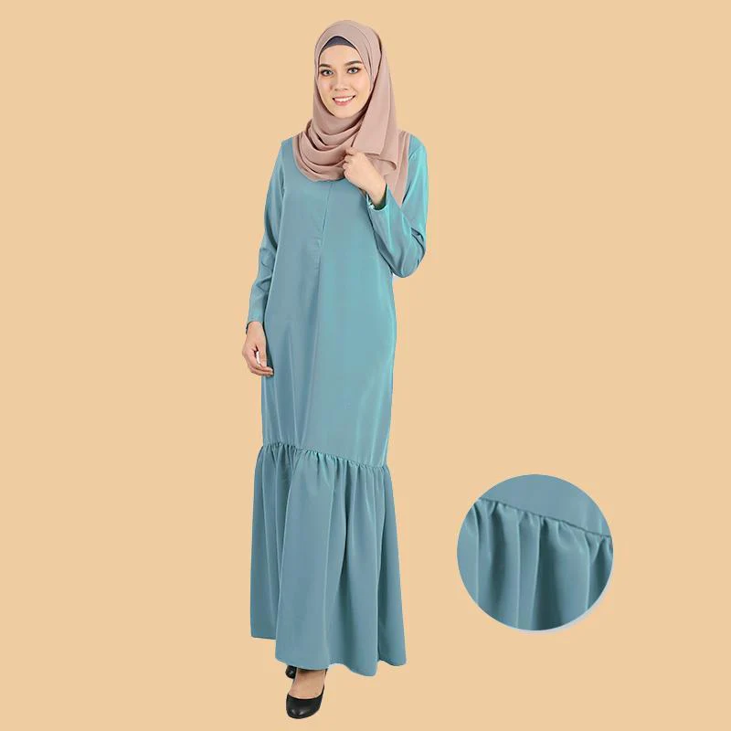Djamila Pocket Flowy Ruffle Jubah - Image 3