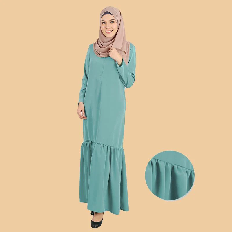 Djamila Pocket Flowy Ruffle Jubah - Image 8