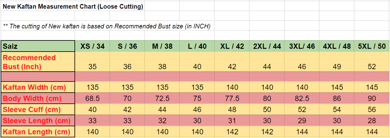 Lana Loose Kaftan A (Size xs - 5xl) - Image 3