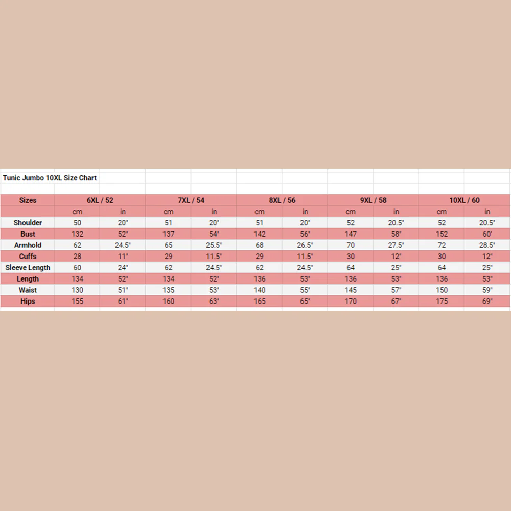 Tara 10XL Cotton Tunic Jumbo A (Size 6xl ~ 10xl) - Image 14