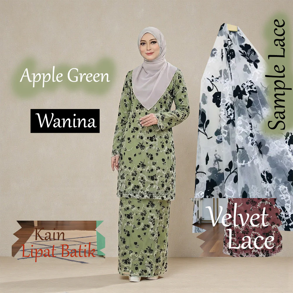 Wanina Velvet Baju Kurung - Buy 2 @ Free Shipping - Image 3