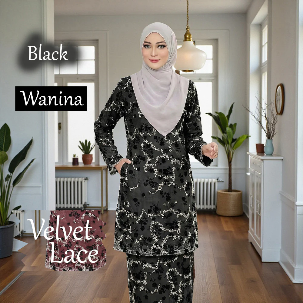 Wanina Velvet Baju Kurung - Buy 2 @ Free Shipping - Image 4