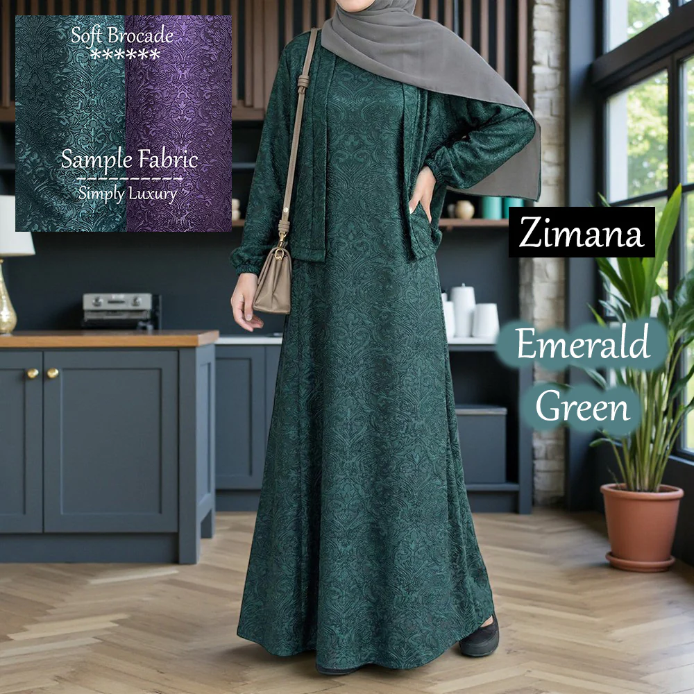 Zimana Brocade Cardigan Jubah - Buy 2 @ Free Shipping - Image 3